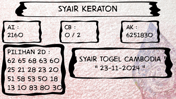 Syair Keraton - Syair Togel Cambodia