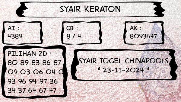 Syair Keraton - Syair Togel Chinapools