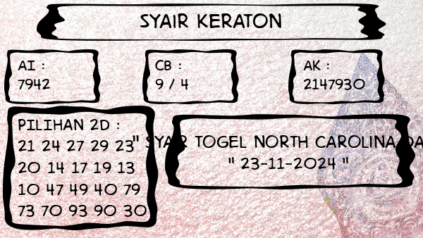 Syair Keraton - Syair Togel North Carolina Day