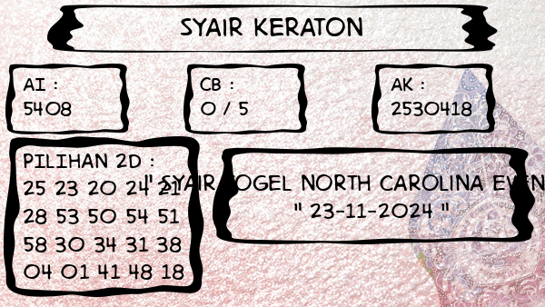 Syair Keraton - Syair Togel North Carolina Evening