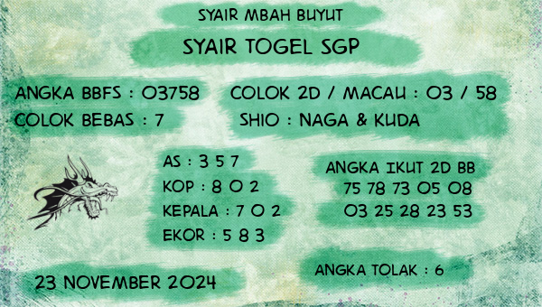 Syair Mbah Buyut - Syair SGP