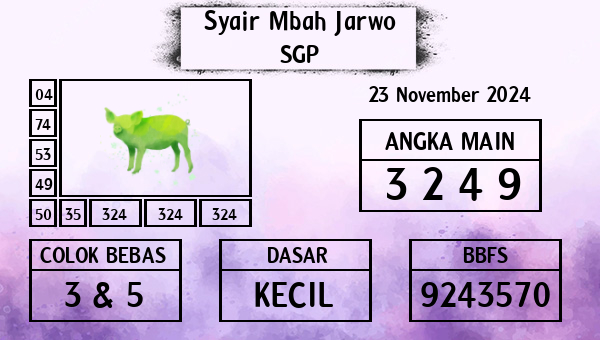 Syair Mbah Jarwo - SGP