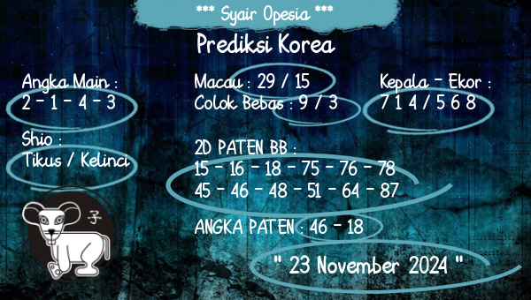 Syair Opesia - Prediksi Korea