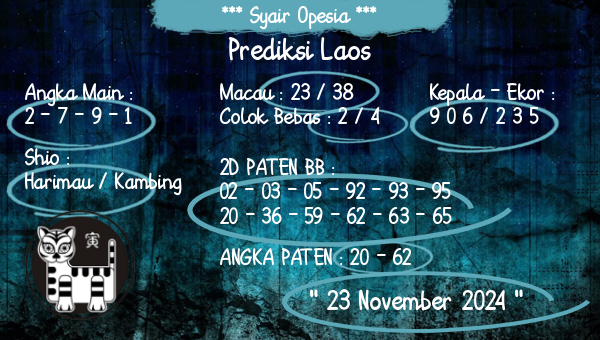 Syair Opesia - Prediksi Laos