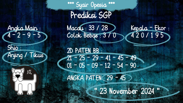 Syair Opesia - Prediksi SGP