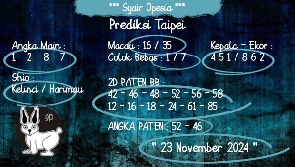 Syair Opesia - Prediksi Taipei