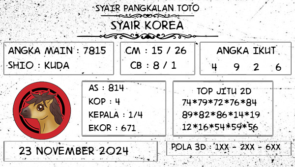 SYAIR PANGKALAN TOTO - Syair Korea