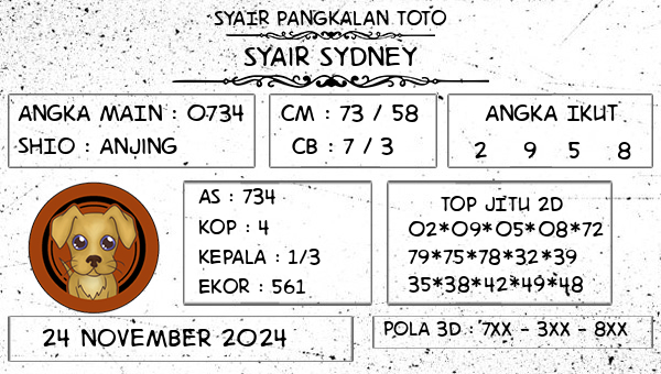 SYAIR PANGKALAN TOTO - Syair Sydney