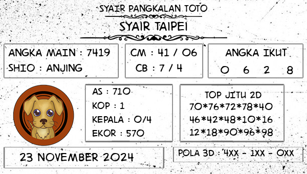 SYAIR PANGKALAN TOTO - Syair Taipei