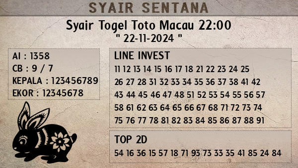  - Syair Togel Toto Macau 22:00