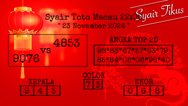  - Syair Toto Macau 22:00