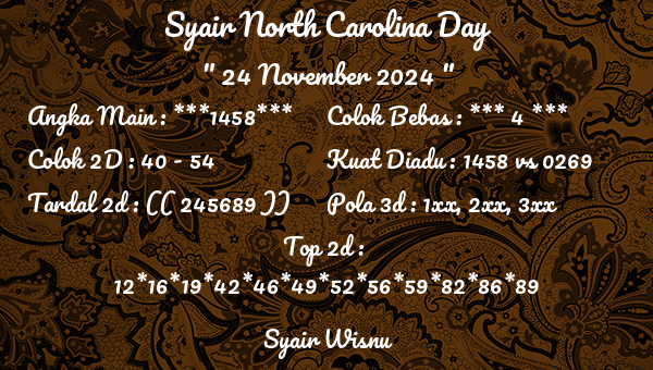 Syair Wisnu - Syair North Carolina Day