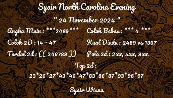 Syair Wisnu - Syair North Carolina Evening