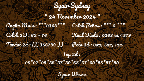 Syair Wisnu - Syair Sydney